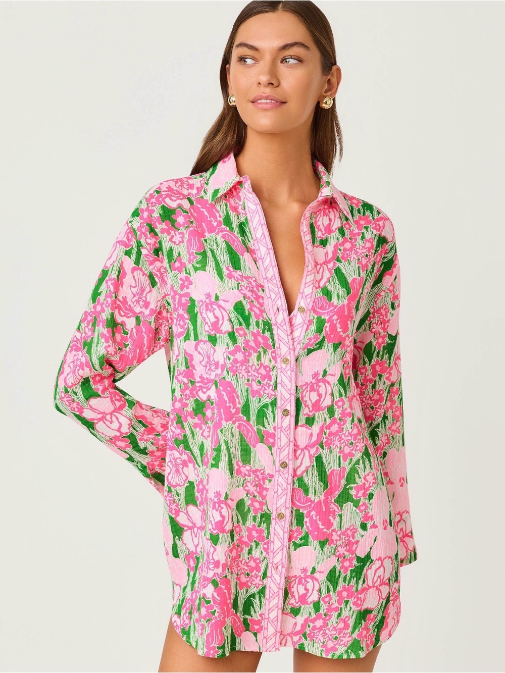Lilly Pulitzer (NWT) Kwitney Long Sleeve Cotton Cover-up.  Putting Green Hannah.